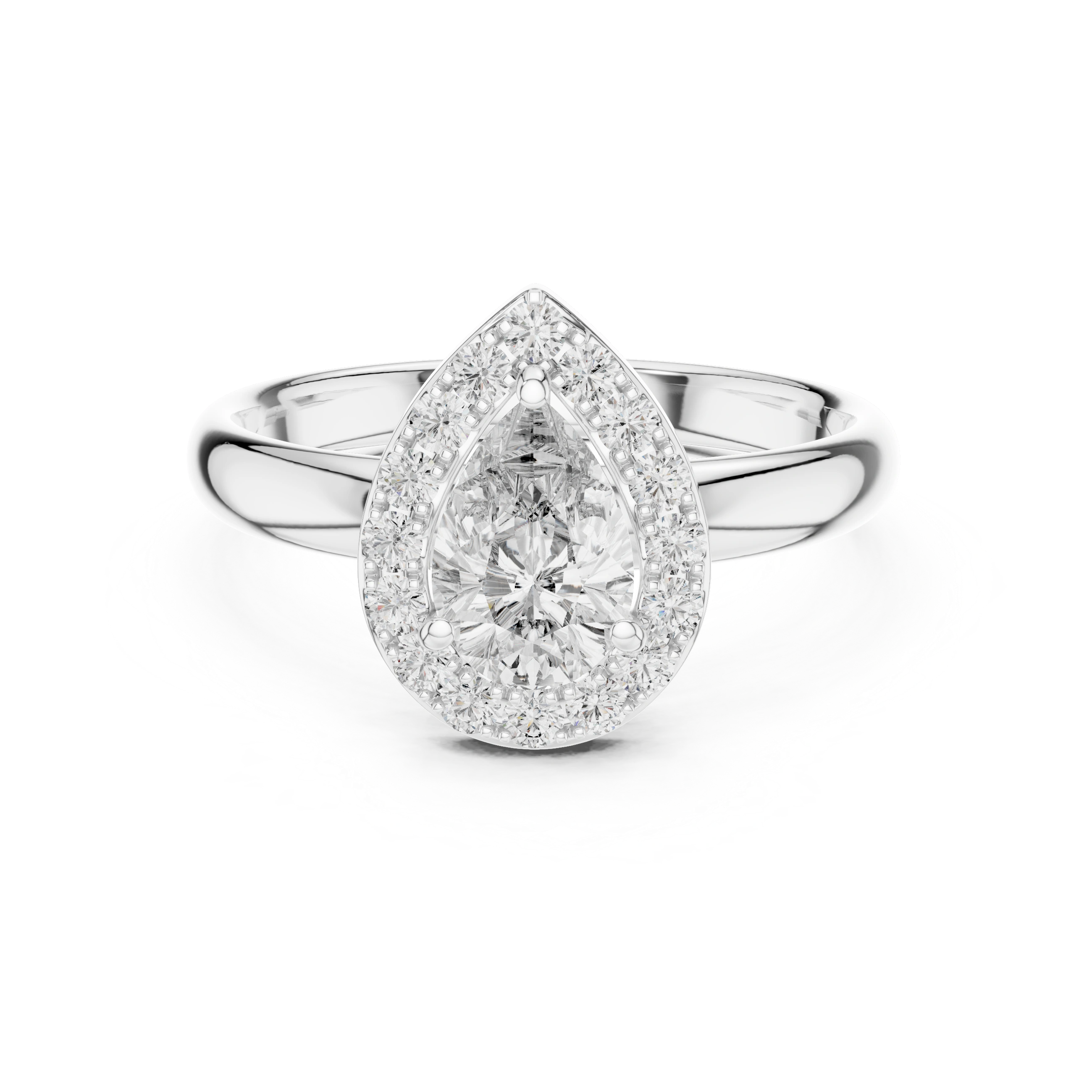 Gold 1Ct Pear Halo Lab Grown Diamond Tymi Ring