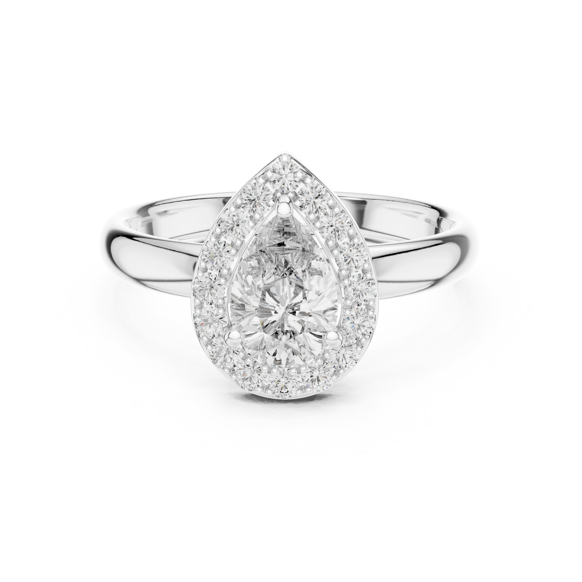 Gold 1Ct Pear Halo Lab Grown Diamond Tymi Ring