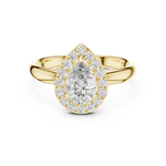 Gold 1Ct Pear Halo Lab Grown Diamond Tymi Ring