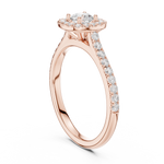 Gold Floral Halo Round Lab Grown Diamond Nuvra Ring