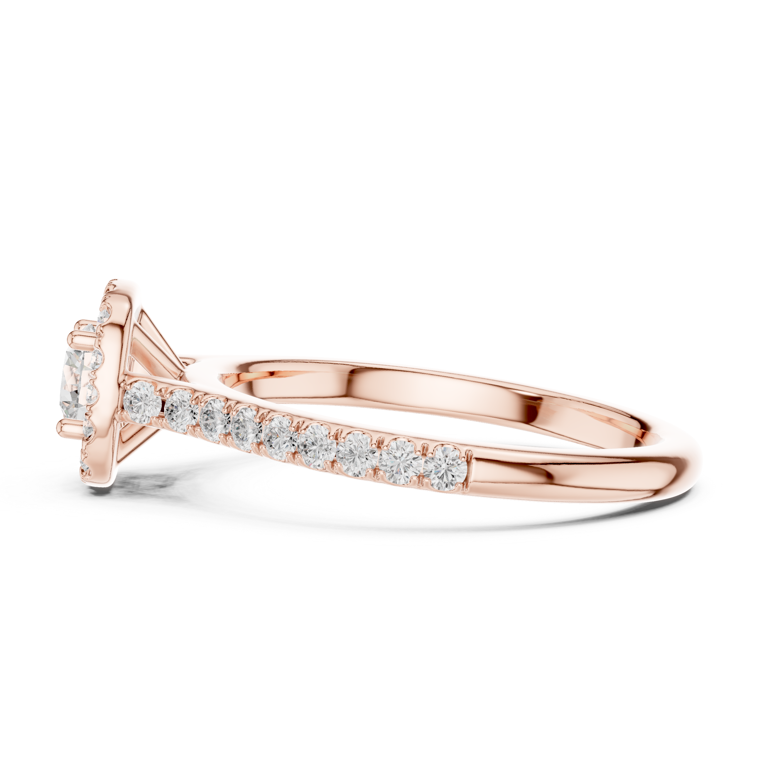 Gold Floral Halo Round Lab Grown Diamond Nuvra Ring