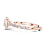 Gold Floral Halo Round Lab Grown Diamond Nuvra Ring
