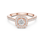 Gold Floral Halo Round Lab Grown Diamond Nuvra Ring