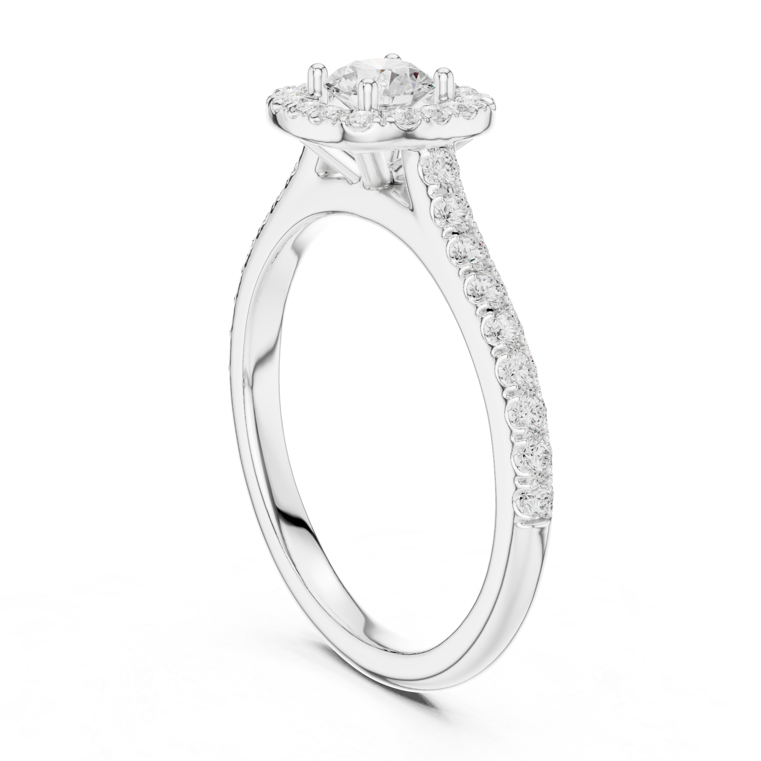 Gold Floral Halo Round Lab Grown Diamond Nuvra Ring