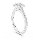 Gold Floral Halo Round Lab Grown Diamond Nuvra Ring