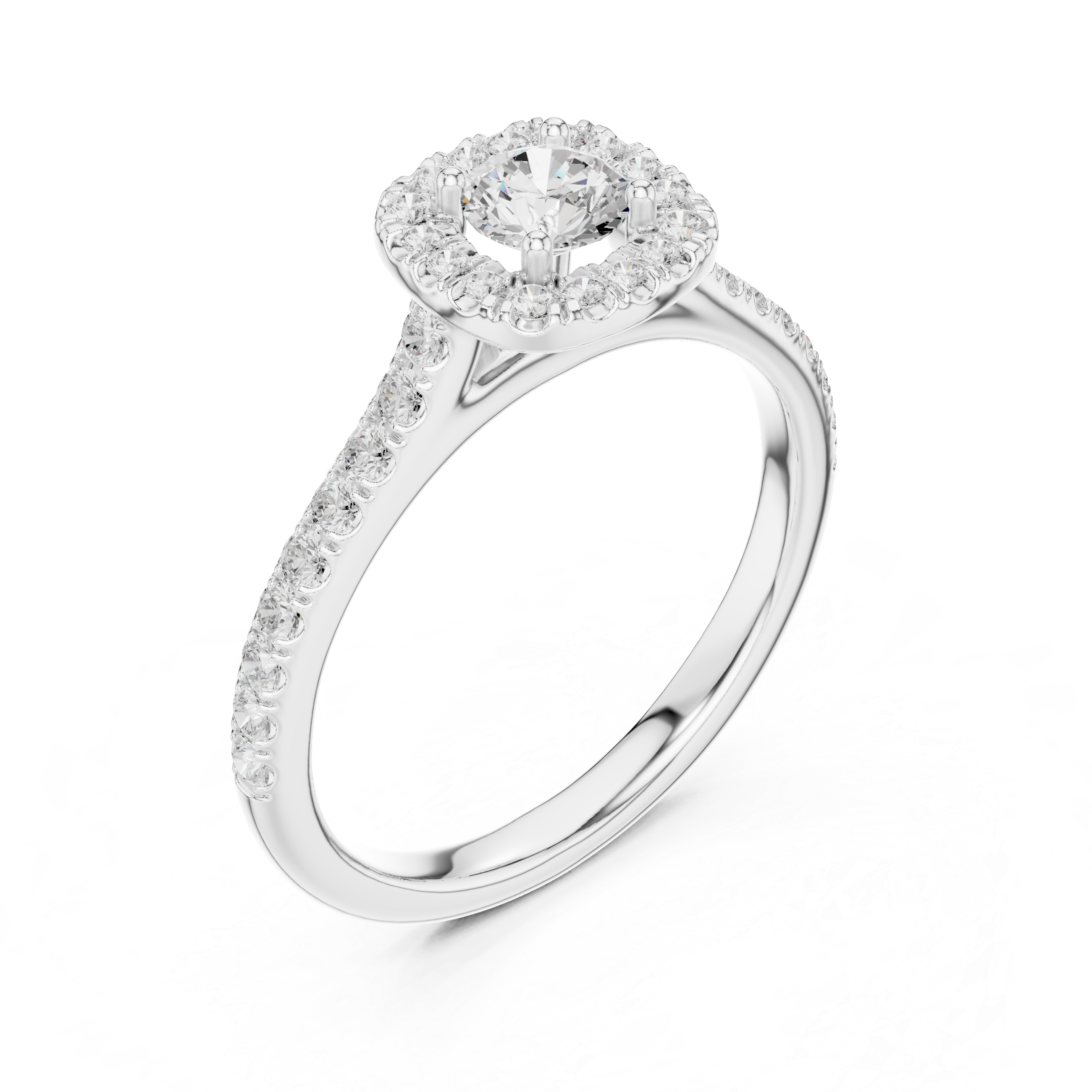 Gold Floral Halo Round Lab Grown Diamond Nuvra Ring