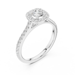 Gold Floral Halo Round Lab Grown Diamond Nuvra Ring