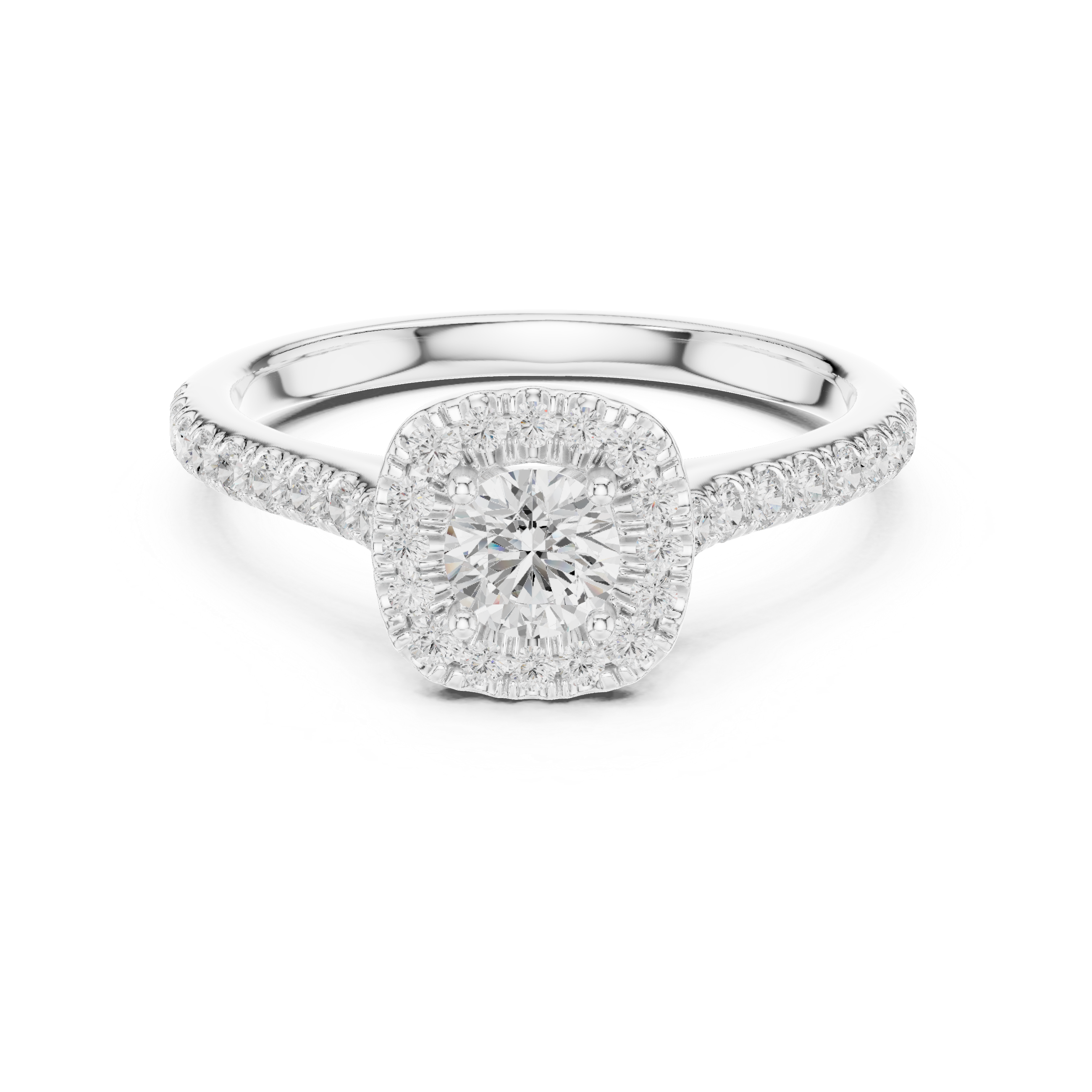 Gold Floral Halo Round Lab Grown Diamond Nuvra Ring