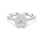 Gold Floral Halo Round Lab Grown Diamond Nuvra Ring