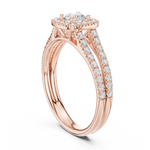 Gold 1Ct Halo Split Shank Round Lab Grown Diamond Xavyn Ring