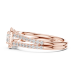 Gold 1Ct Halo Split Shank Round Lab Grown Diamond Xavyn Ring