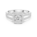 Gold 1Ct Halo Split Shank Round Lab Grown Diamond Xavyn Ring