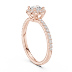 Gold 1Ct Petal Cluster Halo Round Lab Grown Diamond Zalya Ring
