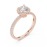 Gold 1Ct Petal Cluster Halo Round Lab Grown Diamond Zalya Ring