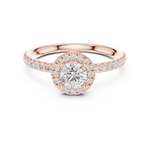 Gold 1Ct Petal Cluster Halo Round Lab Grown Diamond Zalya Ring