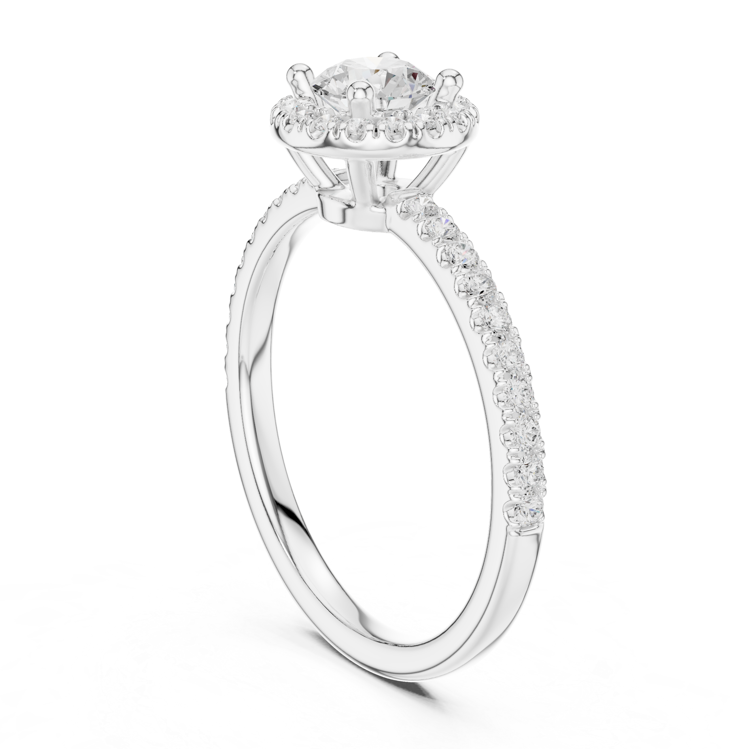 Gold 1Ct Petal Cluster Halo Round Lab Grown Diamond Zalya Ring
