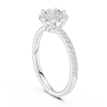 Gold 1Ct Petal Cluster Halo Round Lab Grown Diamond Zalya Ring