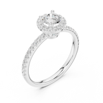 Gold 1Ct Petal Cluster Halo Round Lab Grown Diamond Zalya Ring