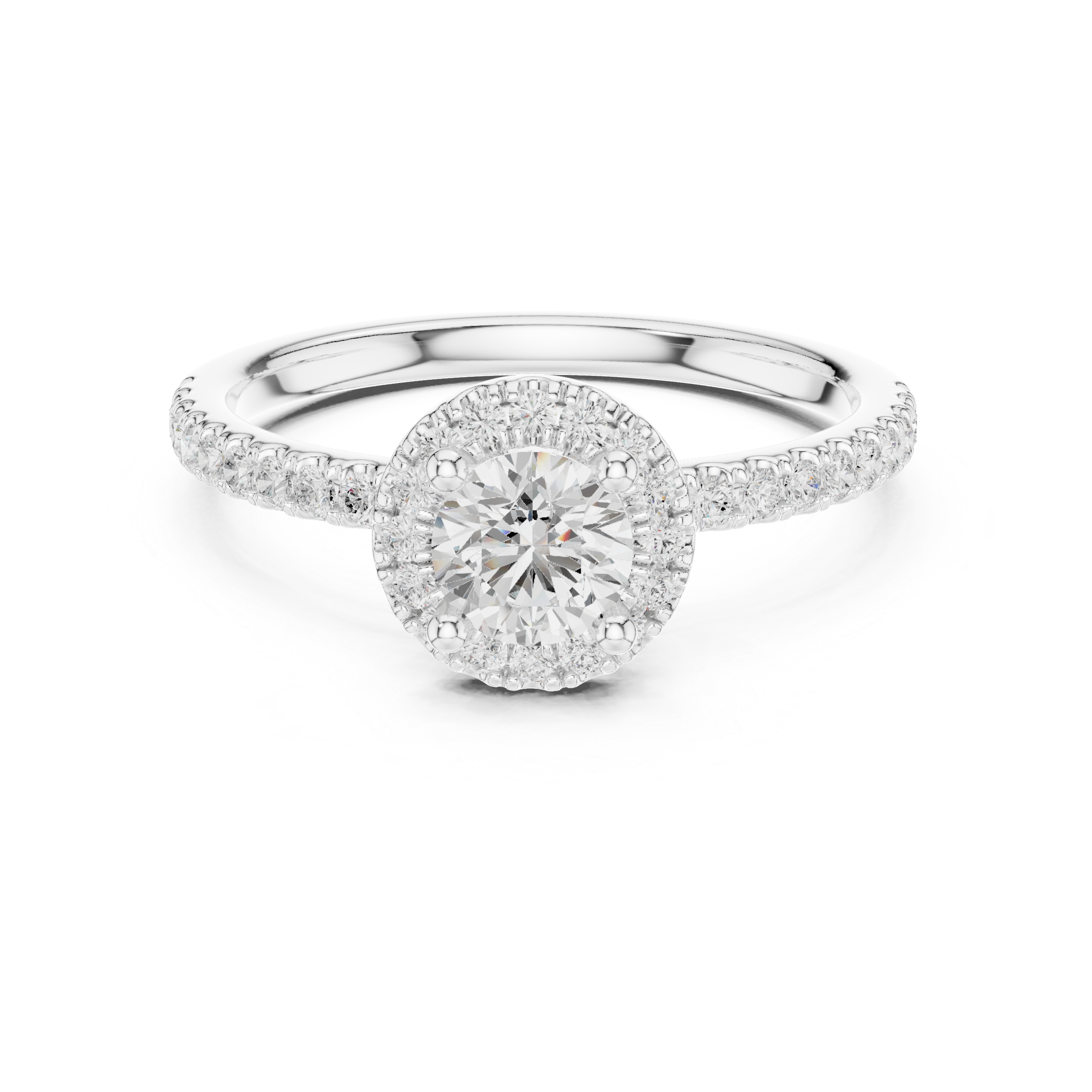 Gold 1Ct Petal Cluster Halo Round Lab Grown Diamond Zalya Ring