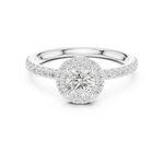 Gold 1Ct Petal Cluster Halo Round Lab Grown Diamond Zalya Ring