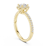 Gold 1Ct Petal Cluster Halo Round Lab Grown Diamond Zalya Ring