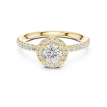 Gold 1Ct Petal Cluster Halo Round Lab Grown Diamond Zalya Ring