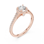 Gold 1Ct Halo Setting Classic Design Round Lab Grown Diamond Xandor Ring