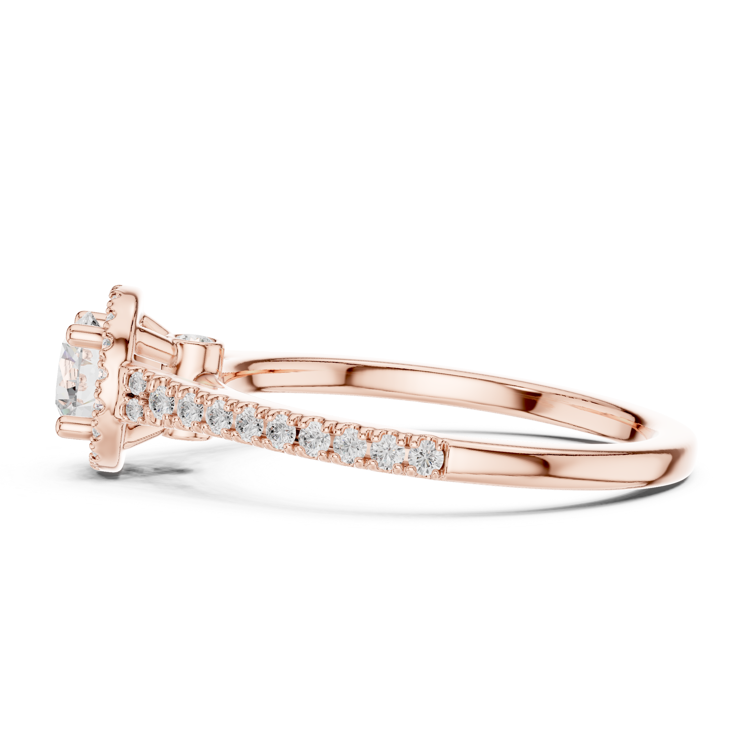 Gold 1Ct Halo Setting Classic Design Round Lab Grown Diamond Xandor Ring