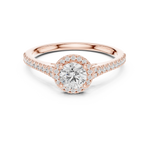 Gold 1Ct Halo Setting Classic Design Round Lab Grown Diamond Xandor Ring