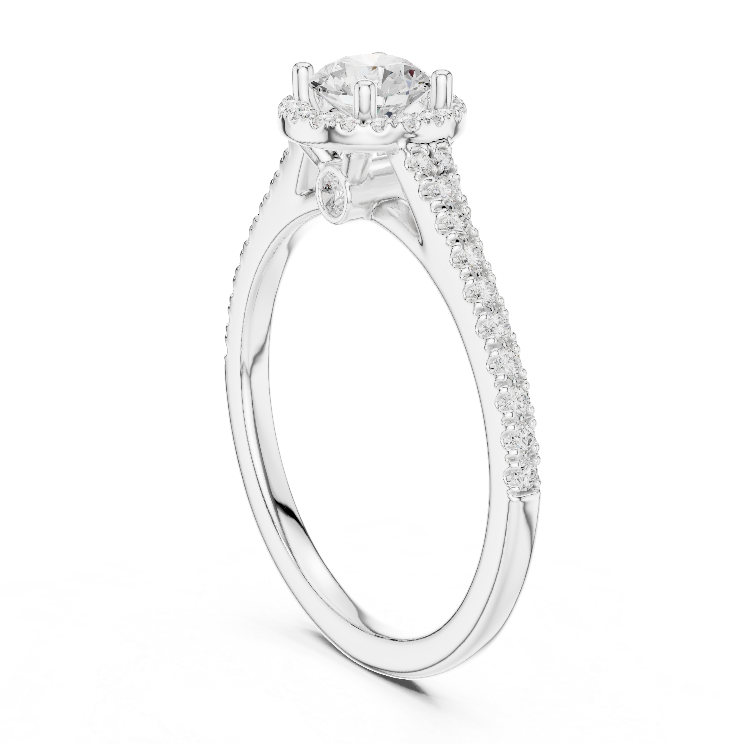 Gold 1Ct Halo Setting Classic Design Round Lab Grown Diamond Xandor Ring