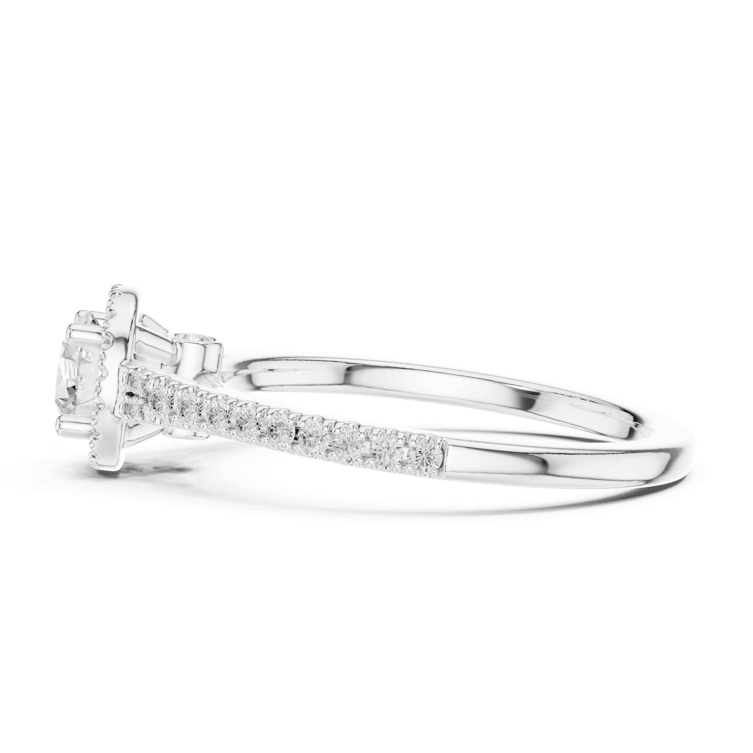 Gold 1Ct Halo Setting Classic Design Round Lab Grown Diamond Xandor Ring