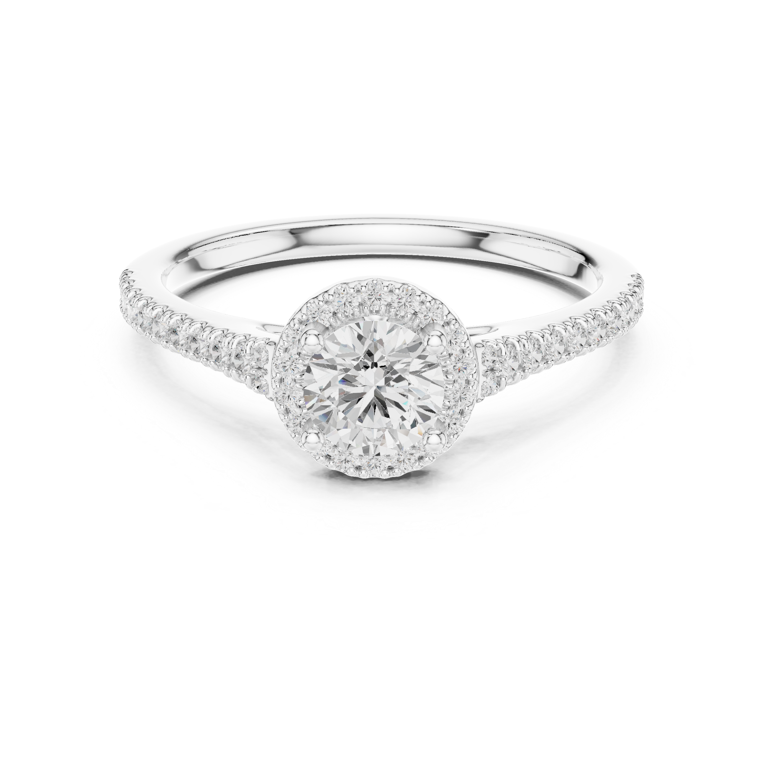 Gold 1Ct Halo Setting Classic Design Round Lab Grown Diamond Xandor Ring