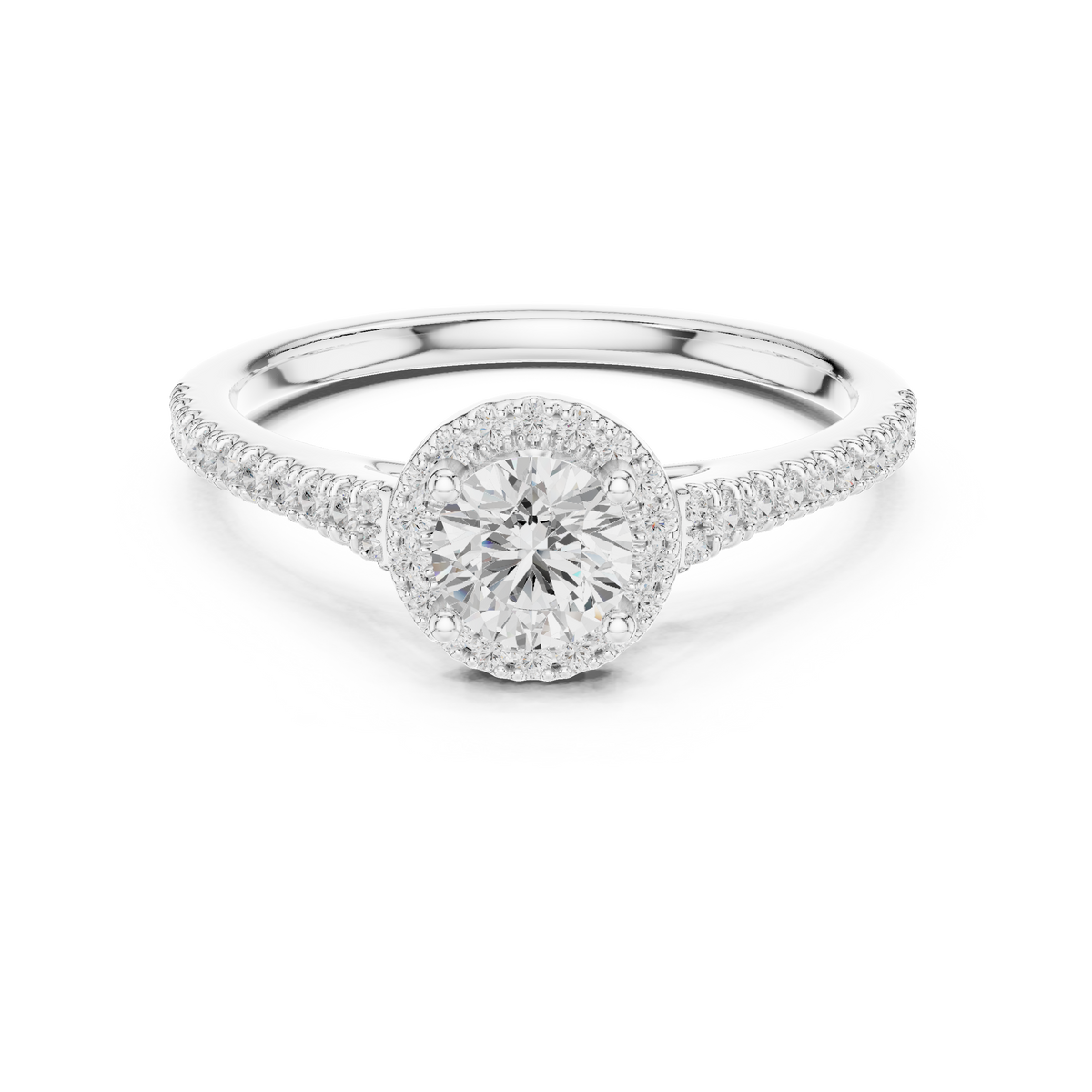 Gold 1Ct Halo Setting Classic Design Round Lab Grown Diamond Xandor Ring