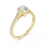 Gold 1Ct Halo Setting Classic Design Round Lab Grown Diamond Xandor Ring