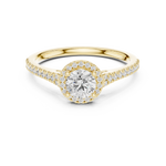 Gold 1Ct Halo Setting Classic Design Round Lab Grown Diamond Xandor Ring