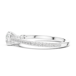 Gold 1Ct 4Prong Solitaire Round Pave Shank Lab Grown Diamond Philon Ring