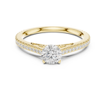 Gold 1Ct 4Prong Solitaire Round Pave Shank Lab Grown Diamond Philon Ring