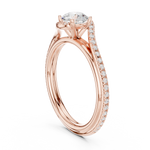 Gold 1Ct Solitaire Round Twisted Pave Lab Grown Diamond Timaeus Ring