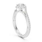 Gold 1Ct Solitaire Round Twisted Pave Lab Grown Diamond Timaeus Ring