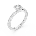 Gold 1Ct Solitaire Round Twisted Pave Lab Grown Diamond Timaeus Ring
