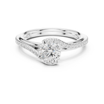 Gold 1Ct Solitaire Round Twisted Pave Lab Grown Diamond Timaeus Ring