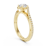 Gold 1Ct Solitaire Round Twisted Pave Lab Grown Diamond Timaeus Ring