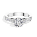 White Gold 2Ct Solitaire Side Stone Round Lab Grown Diamond Orlixa Ring