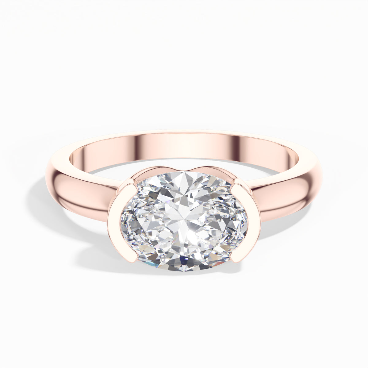 Rose Gold 2Ct Oval Solitaire Vs Vvs Ef Lab Grown Diamond Aurel Ring