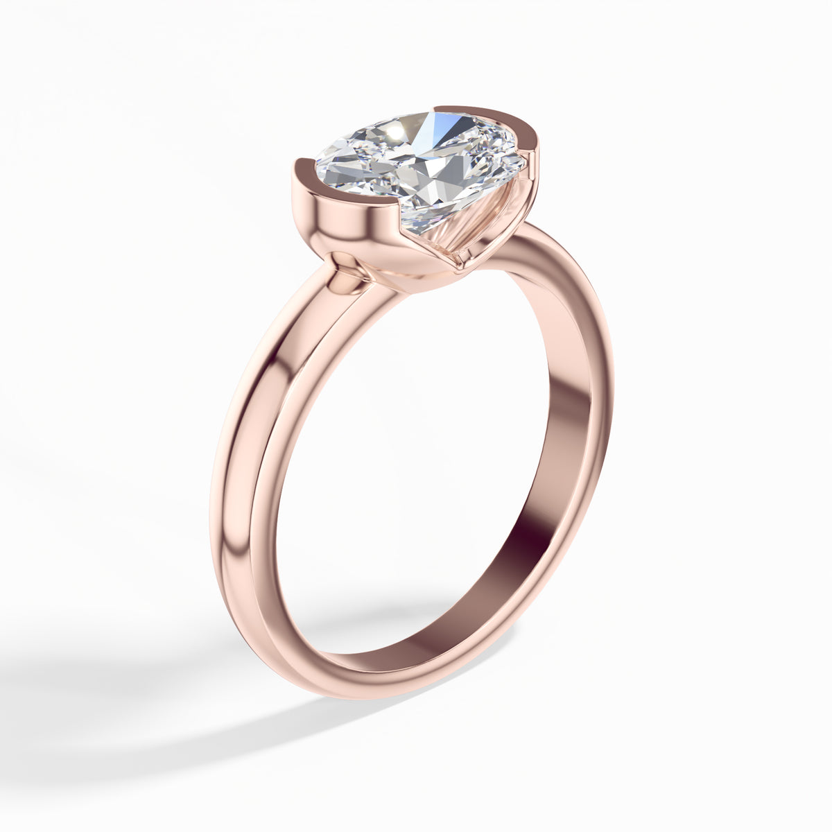 Rose Gold 2Ct Oval Solitaire Vs Vvs Ef Lab Grown Diamond Aurel Ring