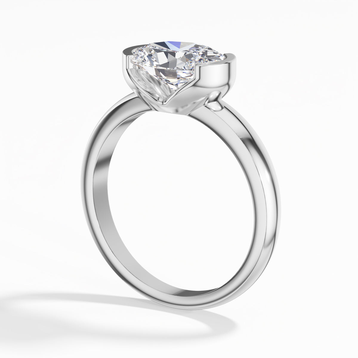 White Gold 2Ct Oval Solitaire Vs Vvs Ef Lab Grown Diamond Aurel Ring