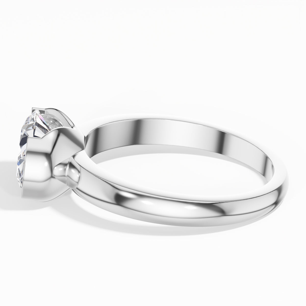 White Gold 2Ct Oval Solitaire Vs Vvs Ef Lab Grown Diamond Aurel Ring