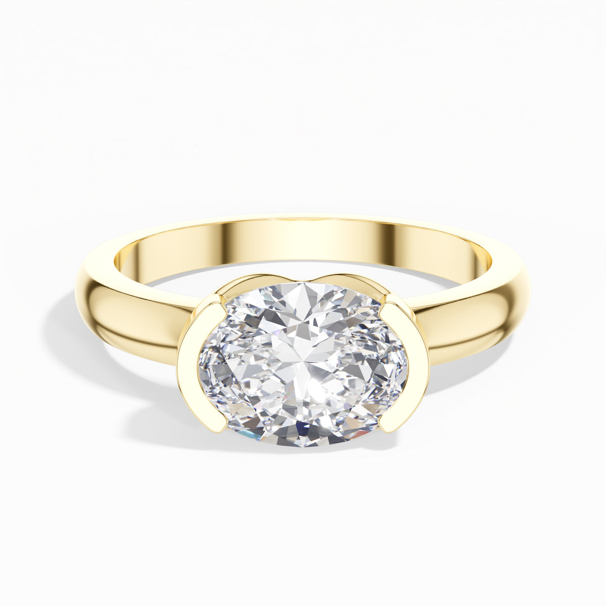 Yellow Gold 2Ct Oval Solitaire Vs Vvs Ef Lab Grown Diamond Aurel Ring