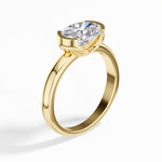 Yellow Gold 2Ct Oval Solitaire Vs Vvs Ef Lab Grown Diamond Aurel Ring