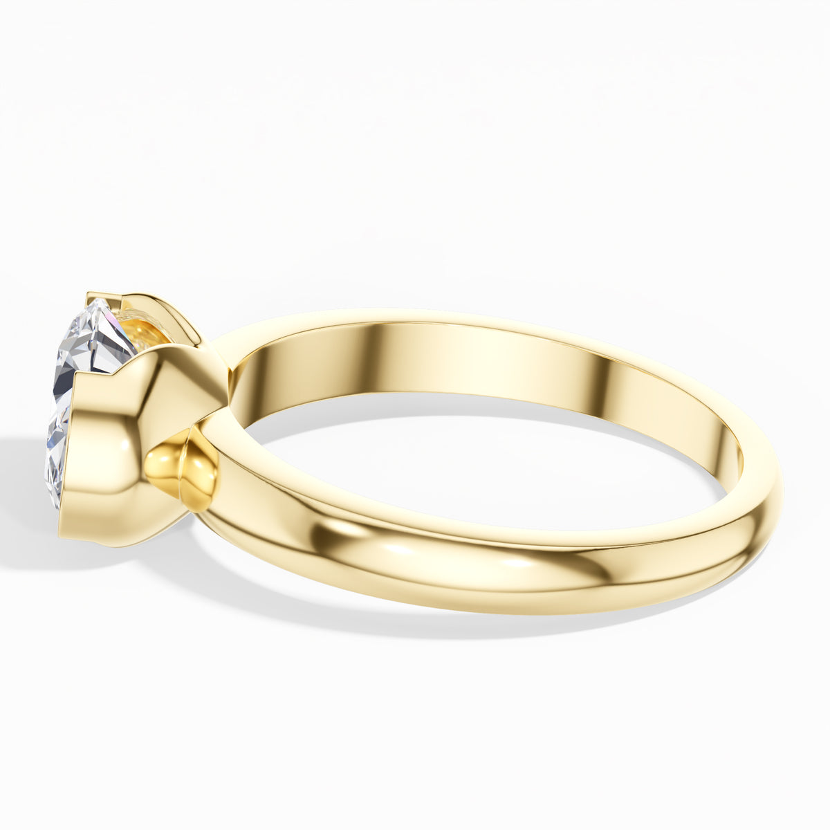 Yellow Gold 2Ct Oval Solitaire Vs Vvs Ef Lab Grown Diamond Aurel Ring